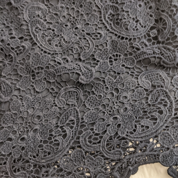 Formal Navy Lace Midi Skirt - Picture 4 of 6